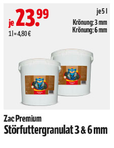 Zac Premium Stärfuttergranulat 3 & 6 mm