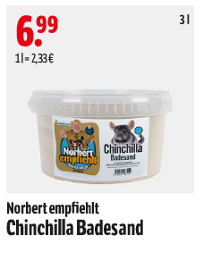 Norbert empfiehlt Chinchilla Badesand