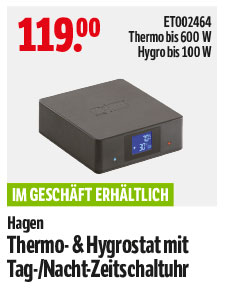 Hagen Thermo- & Hygrostat mit Tag- und Nacht-Zeitschaltuhr