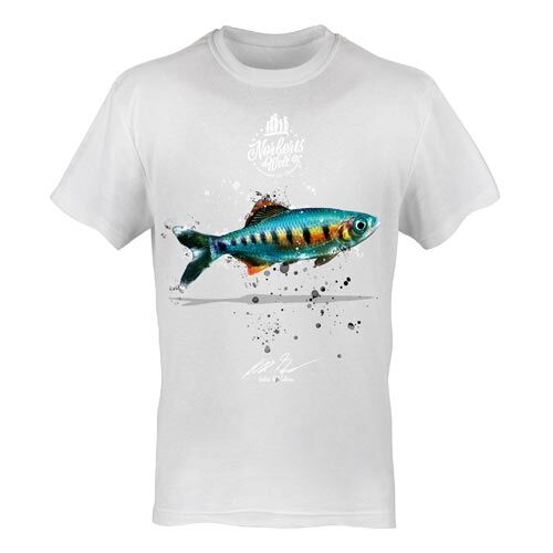 T-Shirt Rundhals Motiv Rotflossen-Blaubandbärbling