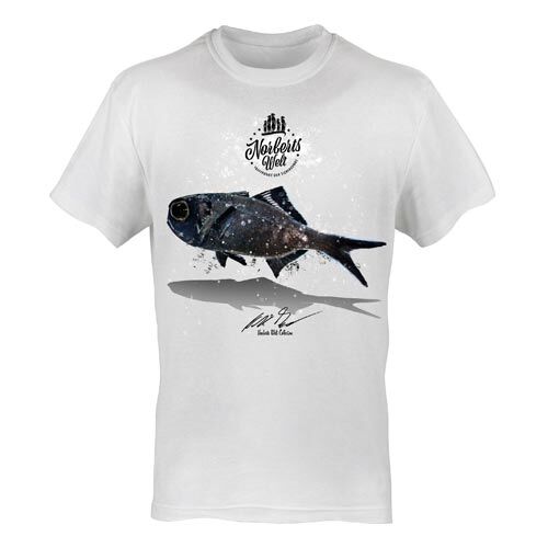 T-Shirt Rundhals Motiv Leuchtfisch