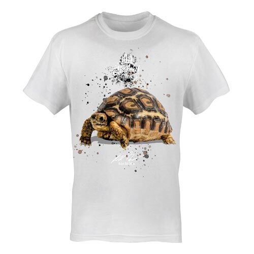 T-Shirt Rundhals Motiv Pantherschildkröte
