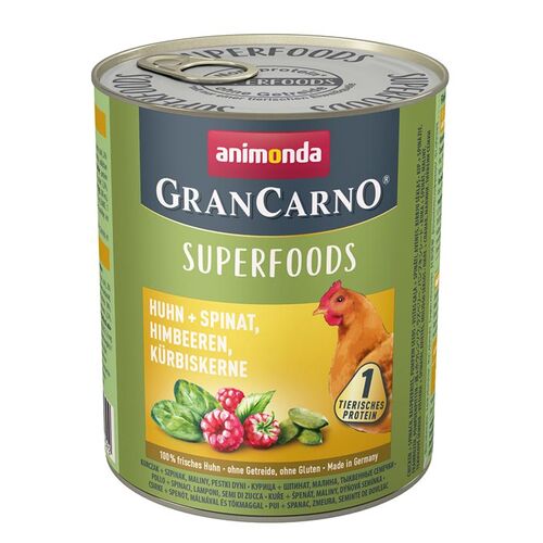 Animonda GranCarno Superfoods Huhn Spinat Himbeeren Kürbiskerne 800g