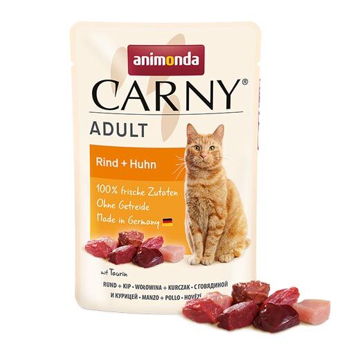 Animonda Carny Adult Rind + Huhn, Nassfutter für Katzen 85g