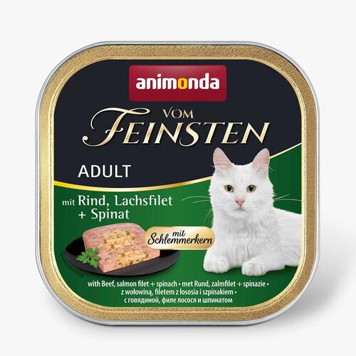 Animonda vom Feinsten Adult Schlemmerkern mit Rind, Lachsfilet + Spinat  100 g 