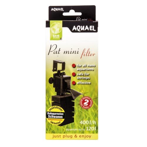 Aquael Pat Mini Filter mit zusätzlichem Babygarnelenschwamm