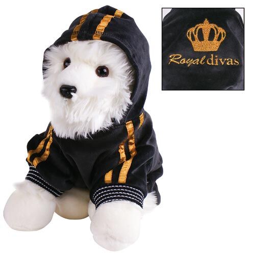 Doggy Dolly Royal Divas L Nickisweatshirt schwarz 31 - 33 cm Polyester / Baumwolle Bei 40 Grad waschbar