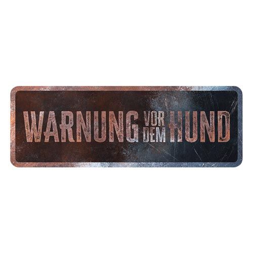 D&D Home Collection Warnschild, Warnung vor dem Hund, Metall, 40 x 13 x 0,3 cm