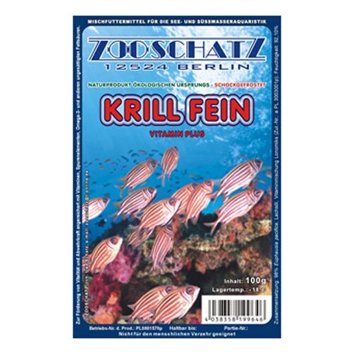 Zoo Schatz Frostfutter Krill fein Vitamin Pur 100g Blister