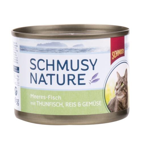 Schmusy: Nature Katzenfutter Thunfisch, Reis und Gemüse  185g