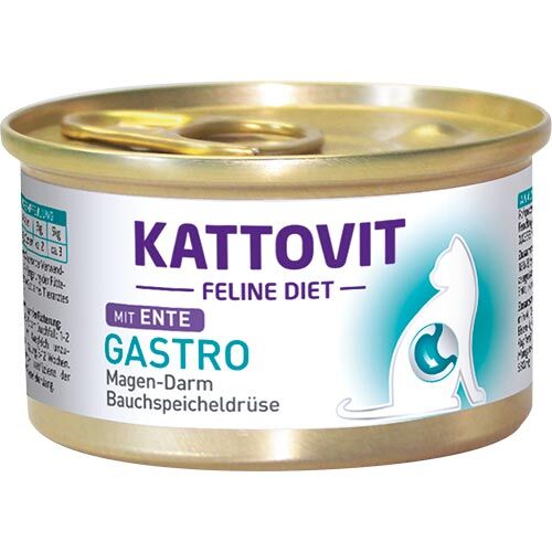 Spezialfutter für Katzen Kattovit Feline Diet Gastro mit Ente 85g Dose