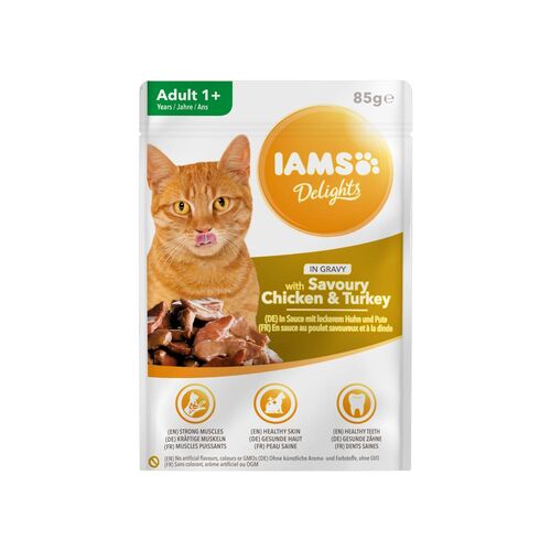IAMS Delights mit Huhn & Pute in Sauce  85g