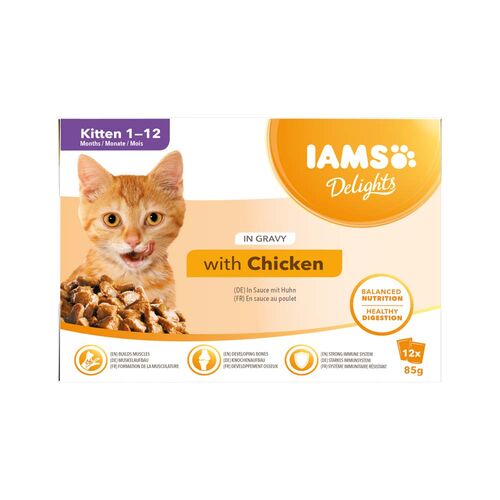 IAMS Delights Multibox Kitten mit Huhn in Sauce   12x85g