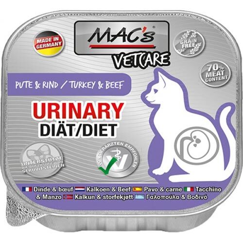 Spezialfutter für Katzen Macs Vetcare Urinary Diät Pute&Rind Nassfutter für Katzen 100g