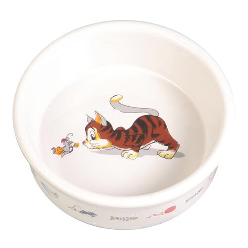 Trixie Keramiknapf mit Katzen-Motiv grau  300ml