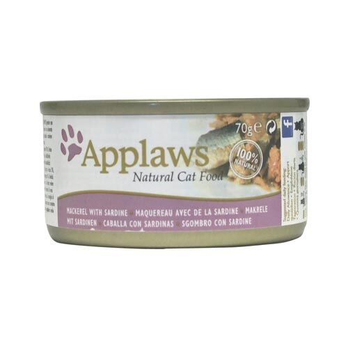 Applaws Natural Cat Food, Makrele mit Sardinen, Katzennassfutter 70g