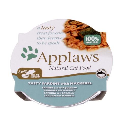 Applaws: Natural Cat Food Sardinen mit Makrele 60 g 60 g, Nassfutter in Schale