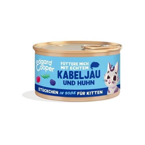 Edgard Cooper Stückchen in Soße Kitten MSC Kabeljau & Freilaufhuhn mit Blaubeeren  85 g