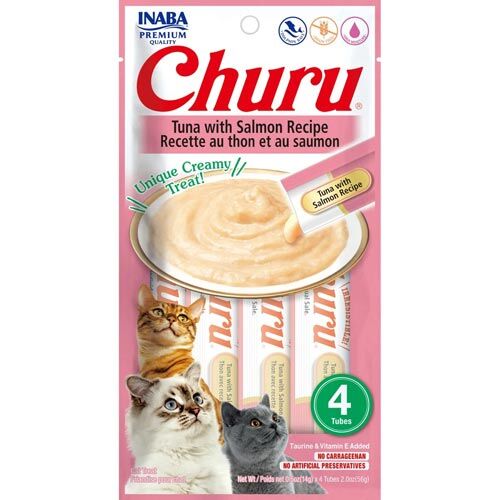Inaba Churu Cat Snack Püree Thunfisch & Lachs 4x14g