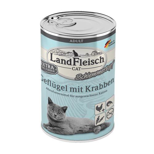 Landfleisch Cat Adult Schlemmertopf Geflügel+Krabben 400g