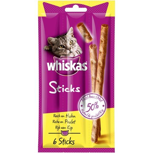 Whiskas Snack Sticks reich an Huhn 6 Stück  36g