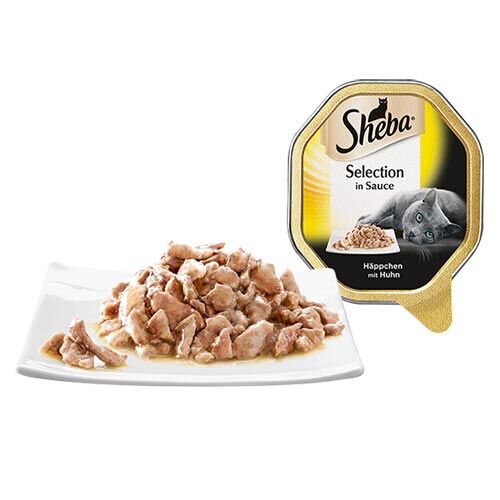 Sheba Nassfutter Selection in Sauce Häppchen mit Huhn  85g