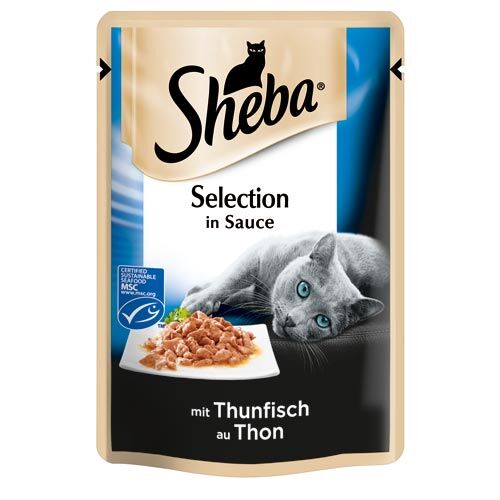 Sheba Nassfutter Selection in Sauce mit Thunfisch  85g