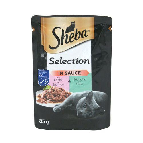 Sheba Nassfutter Selection in Sauce mit Lachs & Seelachs  85g