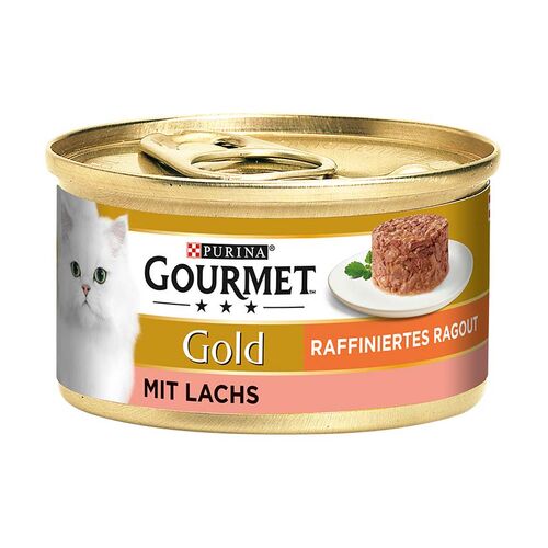 Gourmet Gold Katzennassfutter Raffiniertes Ragout Lachs  85g