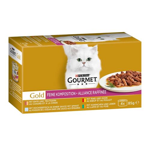 Gourmet Gold Katzennassfutter Multipack Feine Komposition  4x85g