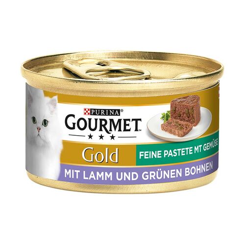 Gourmet Gold Katzennassfutter Feine Pastete mit Lamm & grünen Bohnen  85g