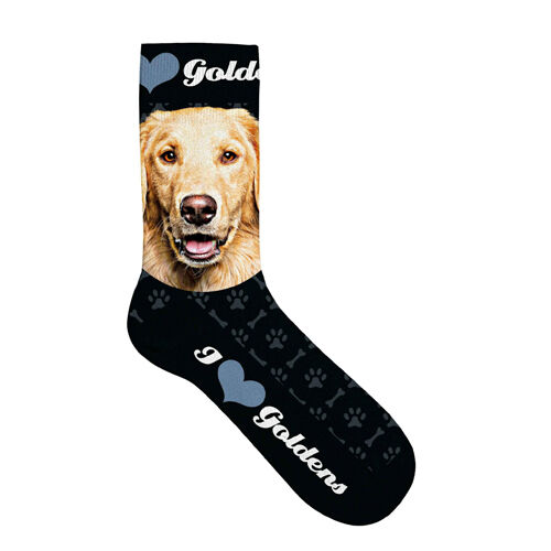Plenty Gifts Socks Golden Retriever, Socken, Gr. 39-44, schwarz