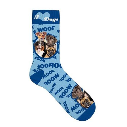 Plenty Gifts Pet Socks Dogs Socken mit Hundemotiv, blau, Größe: 36-41