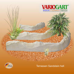 Variogart Aquariendeco Terrassen M Sandstein-Hell  44 x 23 x 8,5cm