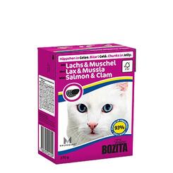 Bozita Feline Häppchen in Gelee mit Lachs & Muschel, Nassfutter für Katzen 370g