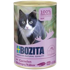 Bozita Feline Pate mit Garnelen, reines Fleisch, Nassfutter für Katzen 410g