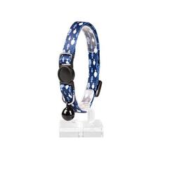 Duvo Plus Katzenhalsband Cat Collar mit Glocke Nylon Fischgräte 3 blau 20-30cm 10mm