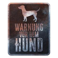 D&D Home Collection Warnschild, Warnung vor dem Hund, Metall, 25 x 20 x 0,3 cm