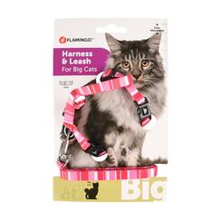 Flamingo Harness Leash for big cats Alfry pink  1 Set