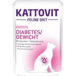Spezialfutter für Katzen Kattovit Feline Diet Diabetes/Gewicht mit Huhn  85 g 