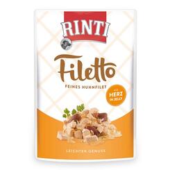 Rinti Nassfutter Filetto Feines Huhnfilet mit Herz in Jelly  100g