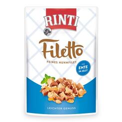 Rinti Hundenassfutter Filetto Feines Huhnfilet mit Ente in Jelly  100g