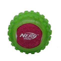  Nerf Dog Squeak Tennisball Schutzmantel mit Würfeln grün pink 