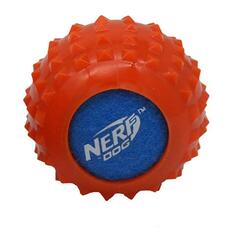 Nerf Dog Squeak Tennisball Schutzmantel mit Pyramiden orange blau