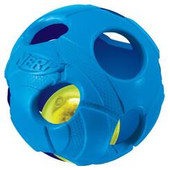 Nerf Dog Illuma Action LED Bash-Ball ø 6,4 cm blau Hundespielzeug