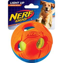 Nerf Dog Hundespielzeug LED Ball M orange/blau 7,6cm