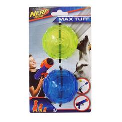 Nerf Dog Max Tuff 2 Bälle grün / blau Hundespielzeug