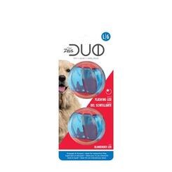 Zeus Duo Hundespielzeug Ball mit blinkenden LED groß Ø6,3cm  2 Stück