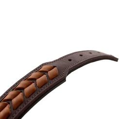 Hunter Halsband El Paso M-L (60) dunkelbraun/schwarz Länge: 46-52cm Breite: 3,5cm