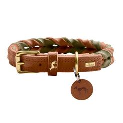 Hunter Halsband Solid Education Duo cognac/oliv  S-M